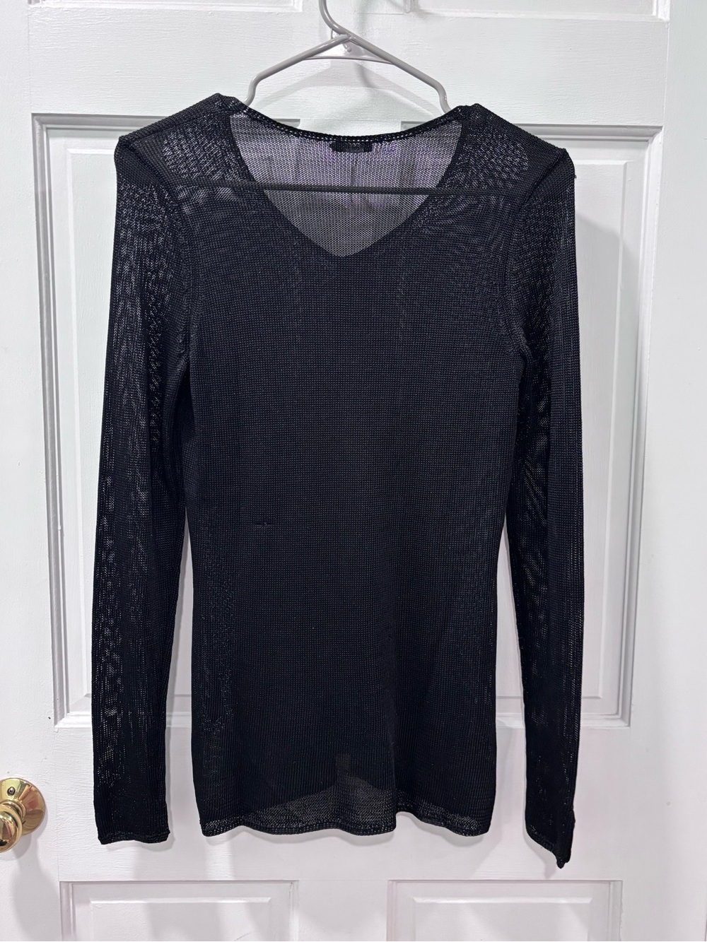J. McLaughlin Women’s Anne LS V-Neck Tunic Top Size XS Black Open Knit NWT - Picture 8 of 9